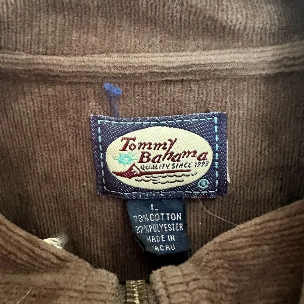 Tommy Bahama Men’s Large Brown Corduroy Sweatshirt